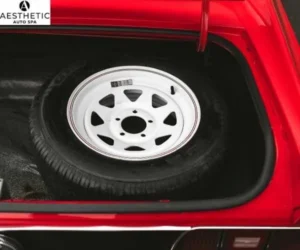 a red vintage car, showcasing dry ice blasting Catalina Foothills